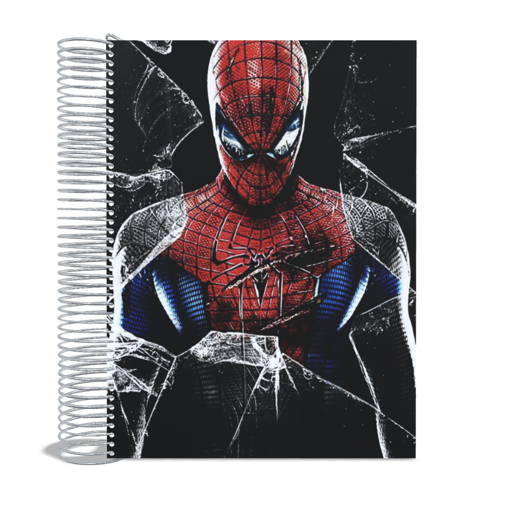 Caderno Homem Aranha 1 Matéria 96 Folhas Personalizado Capa Dura ...