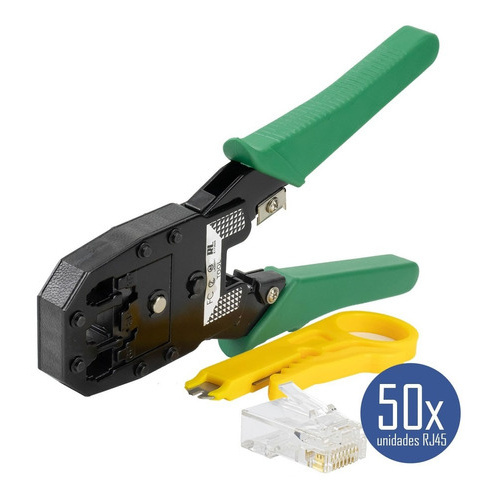 Alicate Crimpador E Decapador Rj45 E Rj11 + 50x Conectores | Shopee Brasil