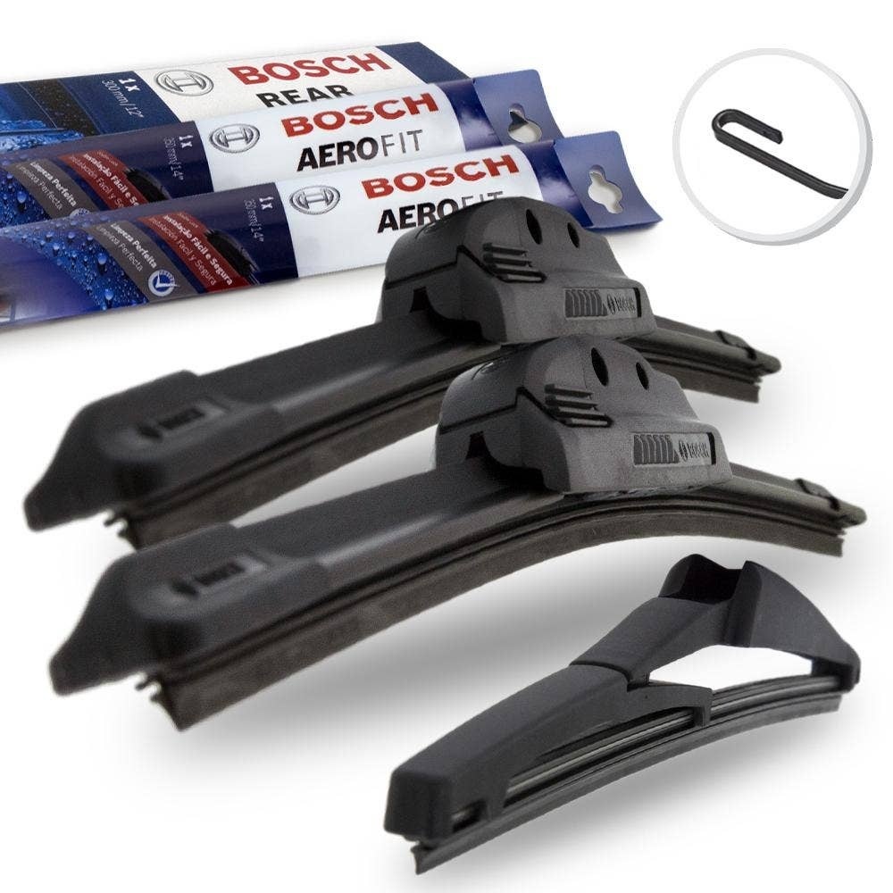 Kit Palheta Limpador Parabrisa Dianteiras e Traseira Mitsubishi ASX 2011 Em diante original Bosch