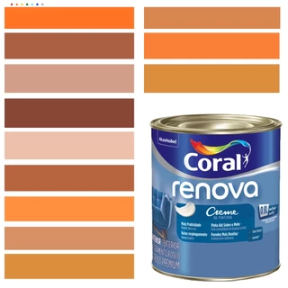 Tinta de Parede Acrílica Coral Renova Cor Laranja 800ml Lavável Premium Antimofo