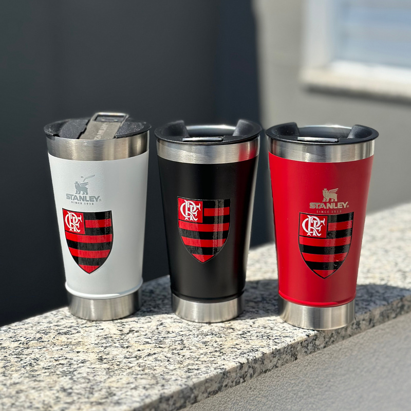 ENVIO NO MESMO DIA Copo Térmica de Time Flamengo / Personalizado com tampa e abridor 473ml