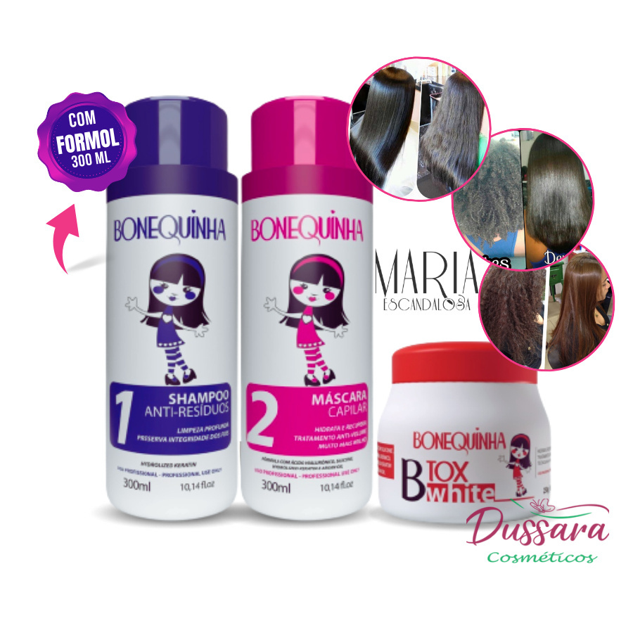 Kit Progressiva Bonequinha Escandalosa 300 mL + Botox White (Com Fl ...