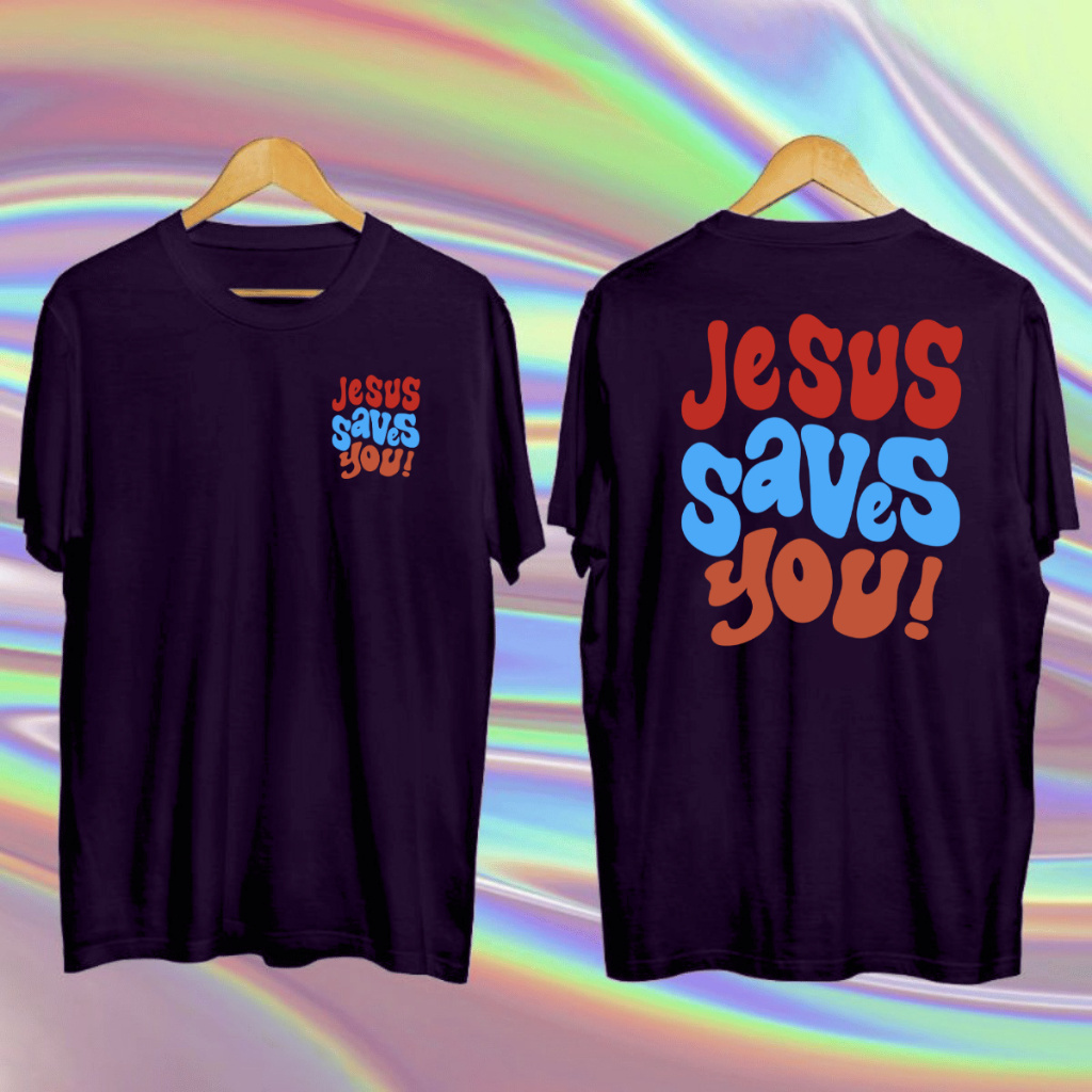 Camisa Masculina Feminina Jesus Saves Estilo Streetwear Oversized