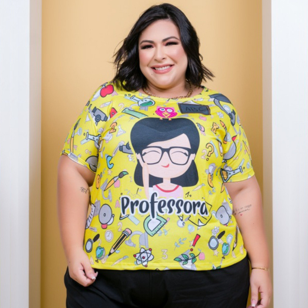 Blusa Feminina Plus Size Professora