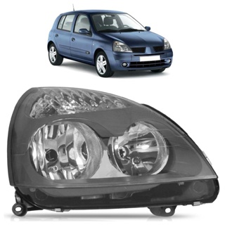 Farol Dianteiro Clio 2003 2004 2005 2006 2007 2008 2009 2010 2011 2012 Máscara Cinza