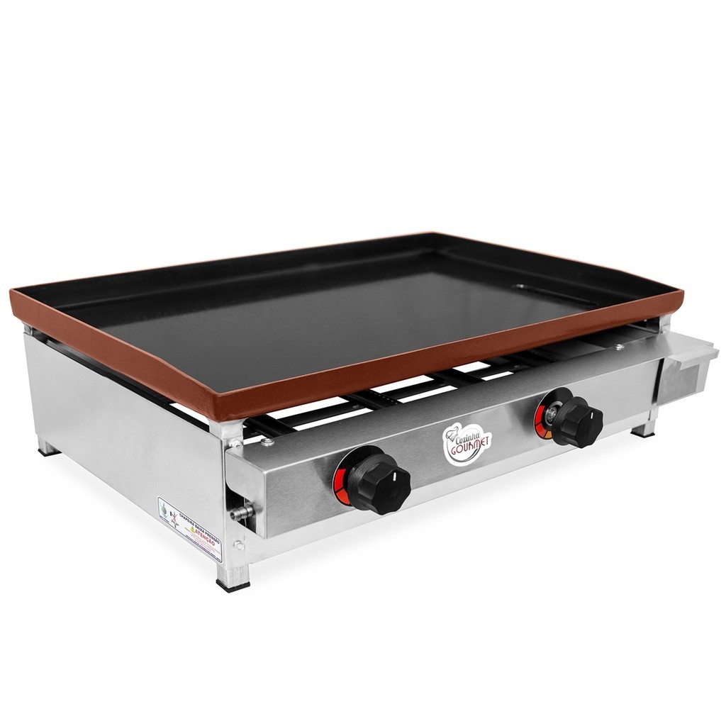 Chapa Para Lanche À Gás Lanchonete 60x40 Profissional Inox 4