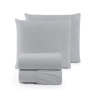 Jogo de Cama Casal 3 Peças 400 Fios Macio Lençol c/ Elático + Fronhas