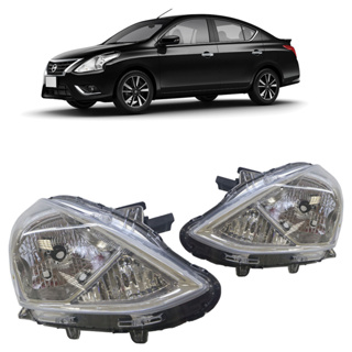 Farol Dianteiro Versa 2016 2017 2018 2019 2020 Máscara Cromada