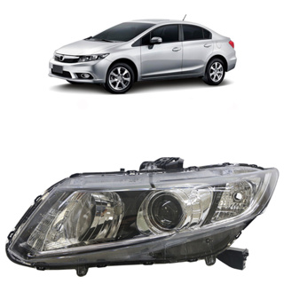 Farol Dianteiro Civic 2012 2013 2014 2015 2016 Máscara Negra
