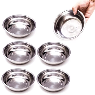 Kit 6 Tigela Bowl Em Inox Para Sobremesas Porções Pet