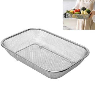 Escorredor Inox Retangular Bandeja Pote Frituras 29cm Porção