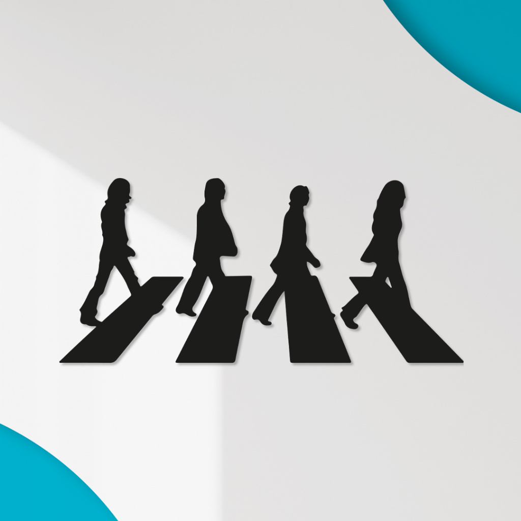 Quadro Decorativo Vazado Beatles MDF 3mm Preto Fosco Banda | Shopee Brasil