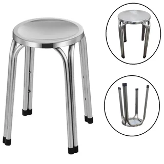Banqueta em Aço Inox Banco Mocho 47cm Hospital Clinicas