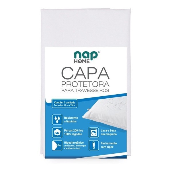 Protetor Capa De Travesseiro Impermeável 100% Algodão - Nap