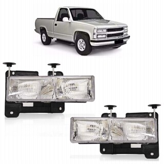 Farol Dianteiro Silverado 1997 1998 1999 2000 2001 2002 2003 Máscara Cromada