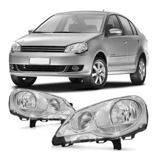 Farol Dianteiro Polo 2007 2008 2009 2010 2011 2012 2013 2014 Máscara Cromada