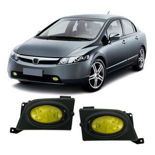 Farol de Milha Auxiliar New Civic LXS ESX 2006 2007 2008 Neblina Âmbar