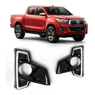 Grade Moldura do Milha Hilux Pickup 2019 2020 Black Piano Friso Cromado