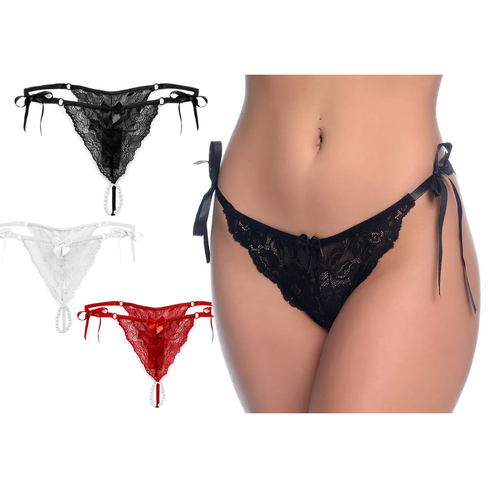 Calcinha Tailandesa Fio Dental Tamanho Único C/ Pérolas Estimuladoras - SEX SHOP
