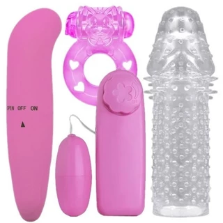 Produtos Eróticos Vibrador Feminino Sexual + Anel Peniano + Capa Peniana SEX SHOP