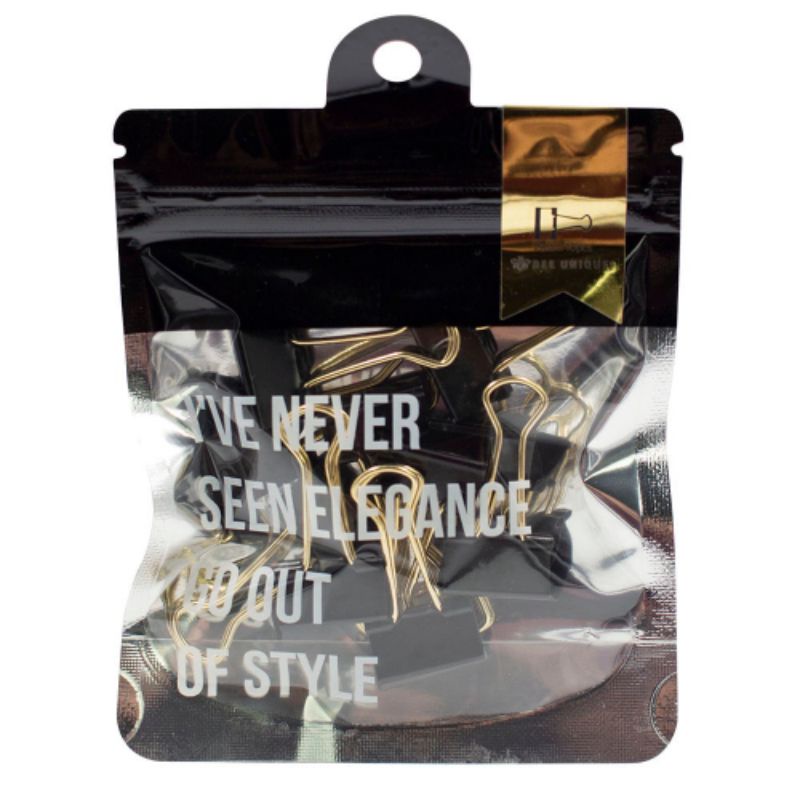 BINDER CLIPS PRETO 25 MM COM 8 UNIDADES BEE UNIQUE | Shopee Brasil