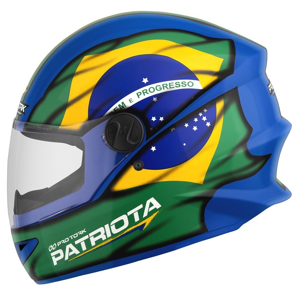 Capacete Pro Tork R8 Patriota Brasil Fechado Moto