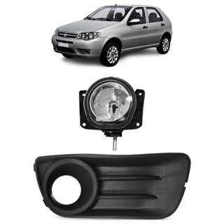 Kit Palio Economy 2011 2012 2013 2014 2015 2016 2017 Moldura Grade do Milha Com Furo para Milha + Farol de Milha Auxiliar