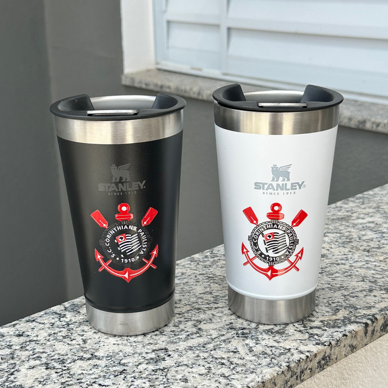 Copo Térmico de Time / Corinthians / Personalizado com tampa e abridor 473ml