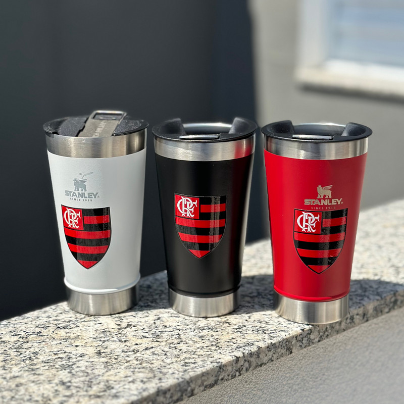 Copo Térmico de Time / Flamengo / Personalizado com tampa e abridor 473ml
