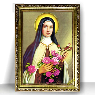 Quadro Moldura Exclusiva Santa Terezinha Oração 47x35cm