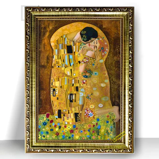 Quadro Moldura Trabalhada O Beijo Gustav Klimt Simbolismo 47x35cm