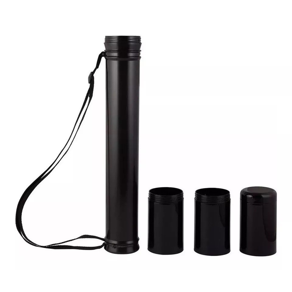 Tubo Poster Para Documentos 88 Cm Com Alça Preto 1 Un - 3 EMENDAS - - Potes DED - Diversos