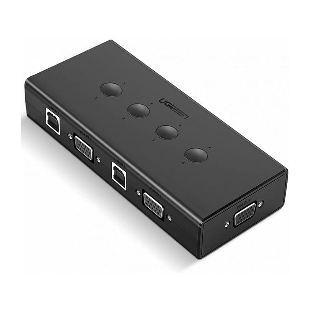 Switch Box Kvm Ugreen Portas 4xVGA 3Usb A 4xUsb B Preto