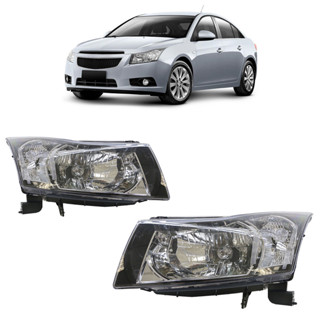 Farol Dianteiro Cruze 2011 2012 2013 2014 Máscara Cromada Foco Simples Lente Lisa Acrilico