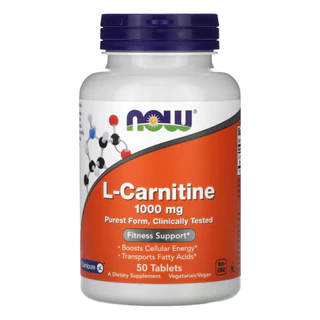 L-Carnitina 1000mg Now Foods Carnitine 50 Tabs Importado