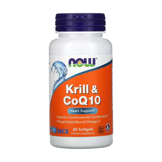 krill e CoQ10 Now Foods 60 Softgels Produto Importado