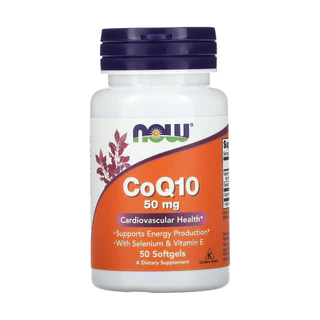 Coenzima CoQ10 50mg + Vit E Now Foods 50Soft Importado