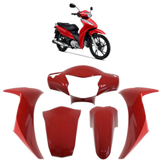 Kit Completo Carenagem Biz 125 Ex 2022 2023 Vermelho Maceió 5 Peças