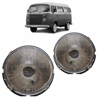 Farol Dianteiro Kombi 1976 1977 1978 1979 1980 1981 1982 1983 1984 1985 1986 1987 1988 1989 1990 1991 1992 1993 1994 1995 1996 1997 1998 1999 2000 2001 2002 2003 2004 2005 2006 2007 2008 2009 2010 2011 2012 2013 2014 Máscara Cromada