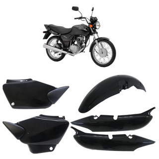 Kit Completo Carenagem CG 125 Titan 2000 2001 2002 2003 2004 Preto Liso