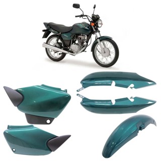 Kit Completo Carenagem CG 125 Fan 2005 2006 2007 2008 Verde Metálico 5 Peças