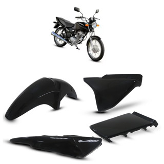 Kit Completo Carenagem CG 125 Fan 2005 2006 2007 2008 Preto Liso