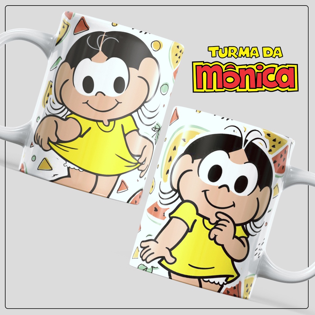 Caneca Personalizada Magali Turma da Mônica Desenho em Quadrinhos Xícara Porcelana Presente 325 ml cerâmica de alto brilho