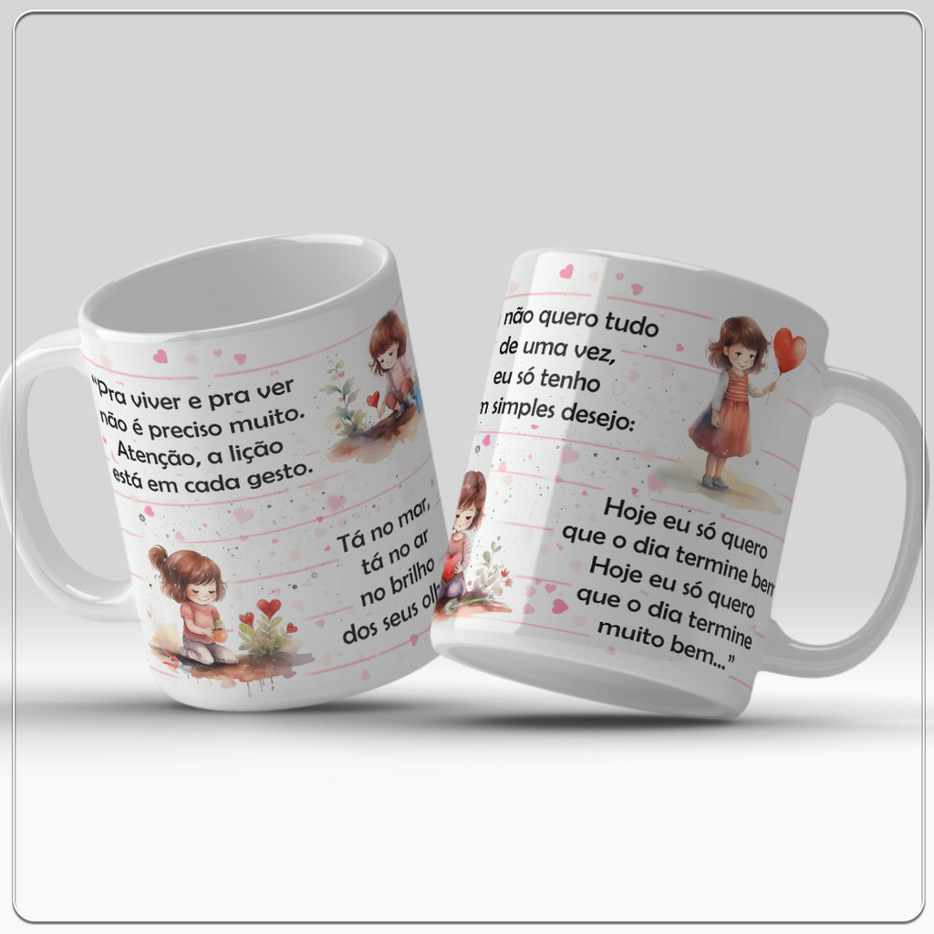 Caneca Personalizada Música Musical Letra De Música Xícara Porcelana ...