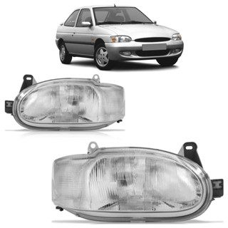 Farol Dianteiro Escort 1997 1998 1999 2000 2001 2002 Foco Simples Lente Estriada Vidro
