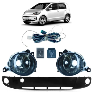 Kit Par Farol de Milha Auxiliar Up! Tsi 2014 2015 2016 2017 + Moldura do Parachoque Completo Com Moldura Preto Com Furo Para Milha