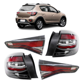 Kit Lanterna Traseira Sandero 2020 2021 2022 2023 Porta-Malas + Canto Led Fumê