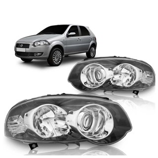 Farol Dianteiro Siena G4 2008 2009 Palio G4 2010 2011 Máscara Negra Canhão Cromado