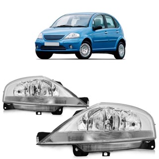 Farol Dianteiro Citroen C3 2003 2004 2005 2006 2007 2008 2009 2010 2011 2012 Máscara Cromada