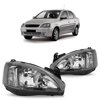 Farol Dianteiro Corsa Maxx Joy Premium 2008 2009 2010 2011 2012 Máscara Negra